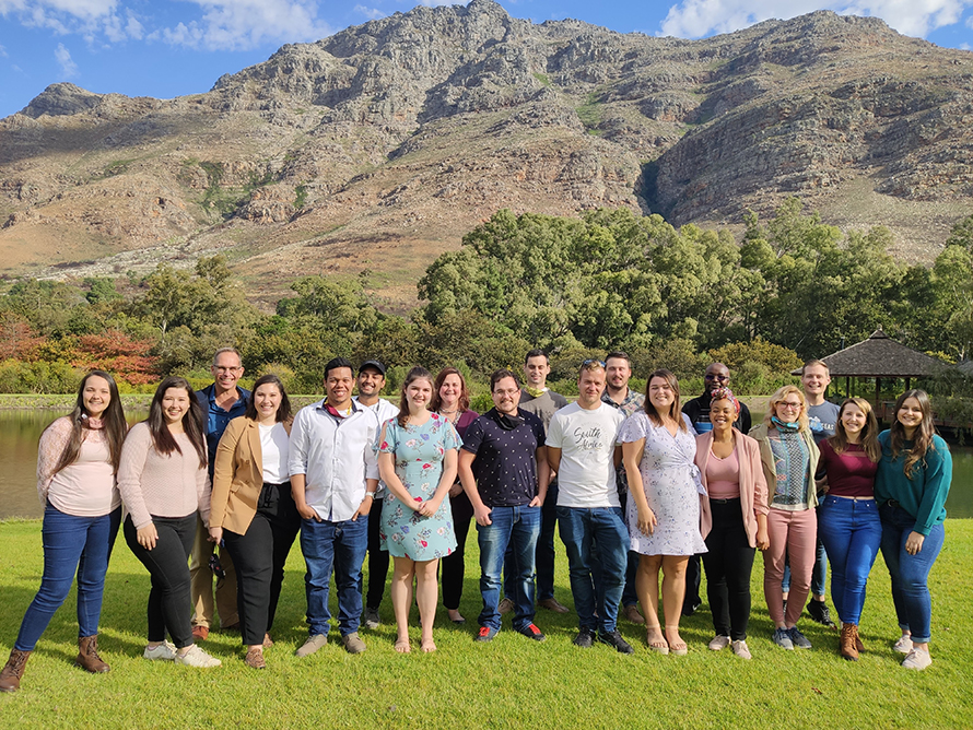 The three chemical biology research groups at Stellenbosch University enjoy a joint outing. Erick Strauss is third from left.