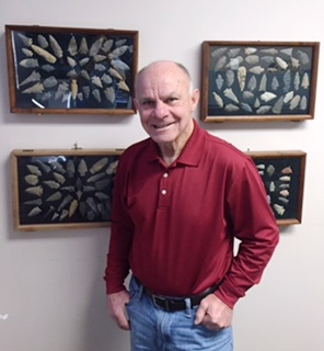 Four framed collections of arrowheads