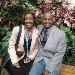 David Lacks Jr. (left) and his cousin Jeri Lacks–Whye (right) often speak publically about the Lacks family’s experiences with the HeLa cell line.