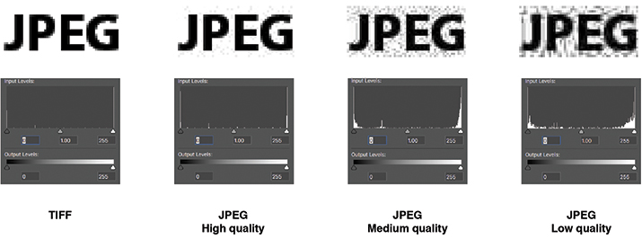 Figure 1. Saving your data as a JPEG changes the pixels in your image.