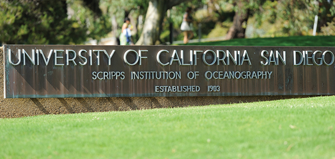 A sign at the University of California, San Diego Scripps Institution of Oceanography.