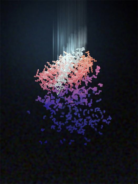 A new protein designed using deep-learning methods. In this case, RFdiffusion generates a binding protein.