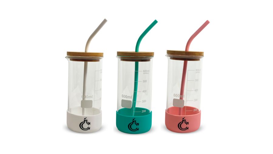 Chemistry Beaker Drink Tumbler with Reusable Straw Set