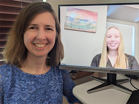 Much of the work Teisha Rowland, left, did to guide her student Ashlynn through her undergraduate research project had to be done remotely.