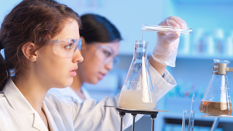 A student in a science lab