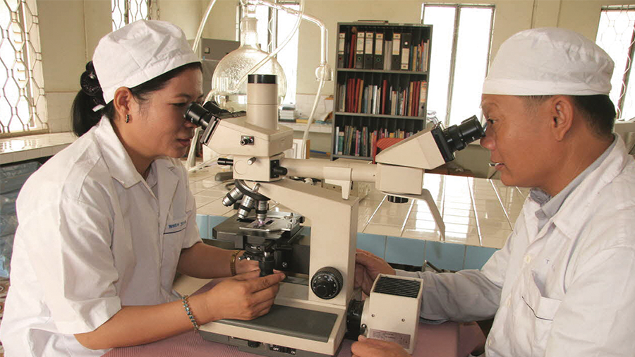 Researchers at the National Center for Malaria in Cambodia