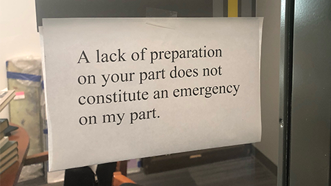 A sign that we don’t care