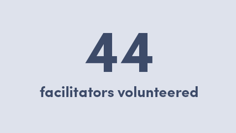 44 facilitators volunteered