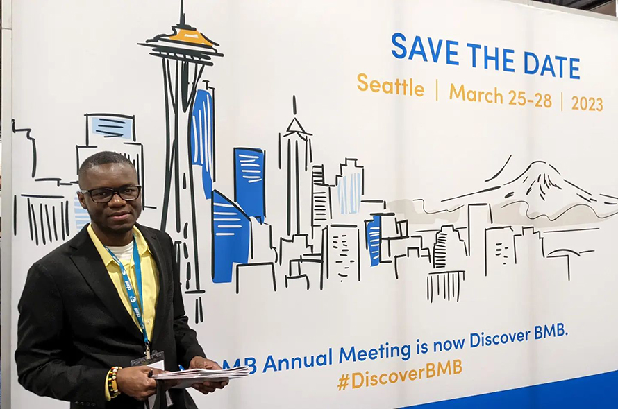 Alhaji Jameh, pictured at the 2022 ASBMB annual meeting, is already looking forward to 2023.
