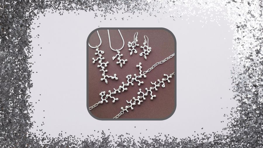 Do you have a special scientist who loves studying proteins on your list? If so, be sure to visit Made with Molecules on Etsy to shop Raven Hanna, the Molecular Muse's, custom name or word amino acid necklaces and earrings!