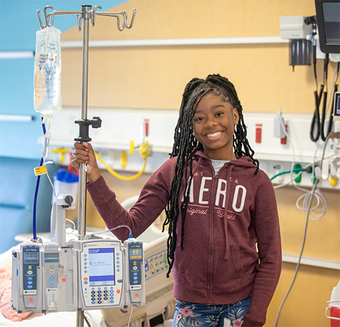 Te’A Rowe has received care at John’s Hopkins All Children’s Hospital for over 12 years. Currently 14 years old, Rowe is learning to be a self-advocate in preparation for her transition from pediatric to adult care.