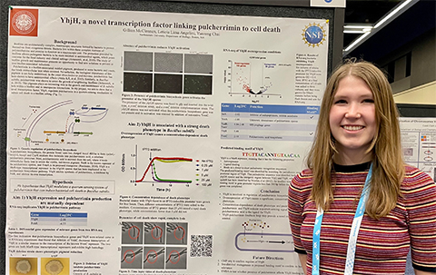Gillian McClennen, a student at Northeastern University, won a prize in the Nucleic Acids and Gene Expression category of the 2023 Undergraduate Poster Competition at Discover BMB in Seattle.