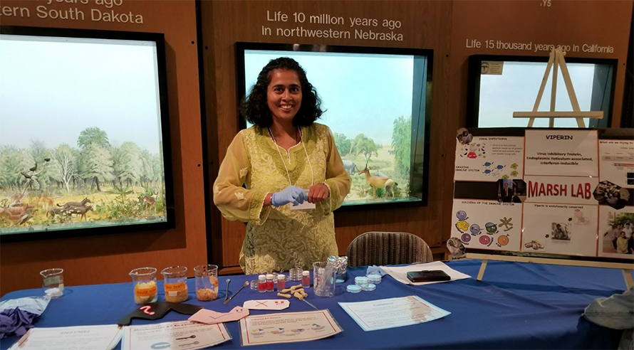 The author organized a science communication activity for the Association for Women in Science at the University of Michigan.