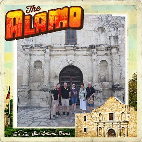 The obligatory Alamo picture with the out-of-towners (Audrey Lamb’s parents).